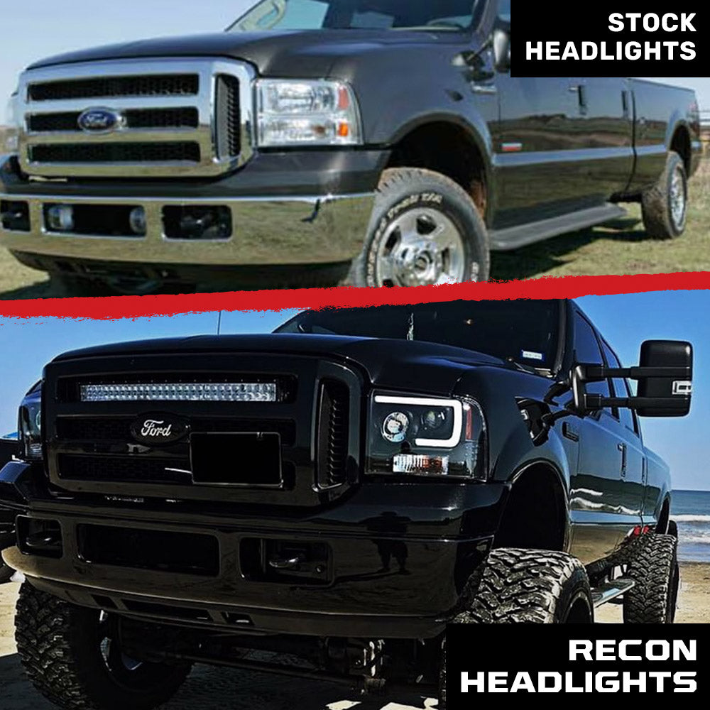 Ford Super Duty 05-07 Projector Headlights OLED Halos, DRL - Multiple Styles