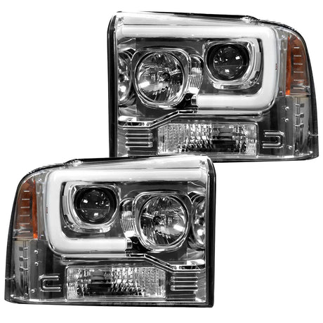 Ford Super Duty 05-07 Projector Headlights OLED Halos, DRL - Multiple Styles