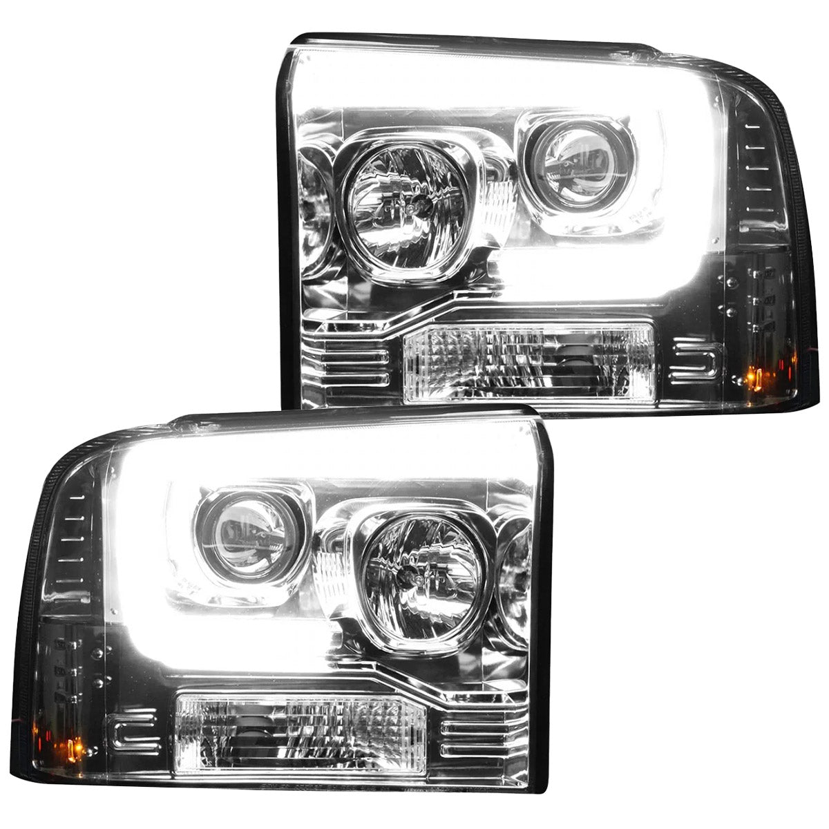 Ford Super Duty 05-07 Projector Headlights OLED Halos, DRL - Multiple Styles