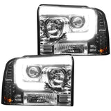 Ford Super Duty 05-07 Projector Headlights OLED Halos, DRL - Multiple Styles