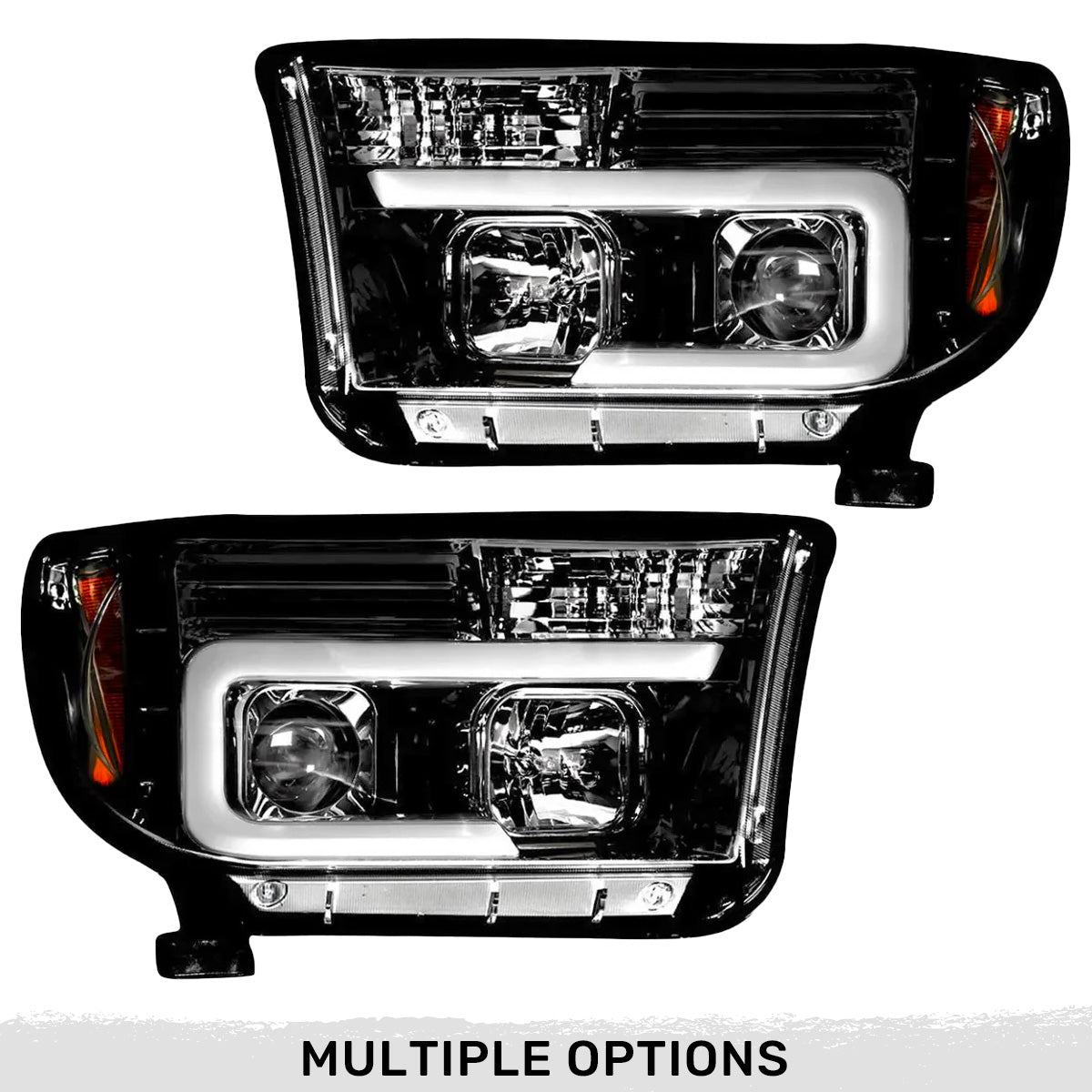 Toyota Tundra & Sequoia 07-13 Projector Headlights Ultra High Power Smooth OLED Halos DRL - Multiple Styles