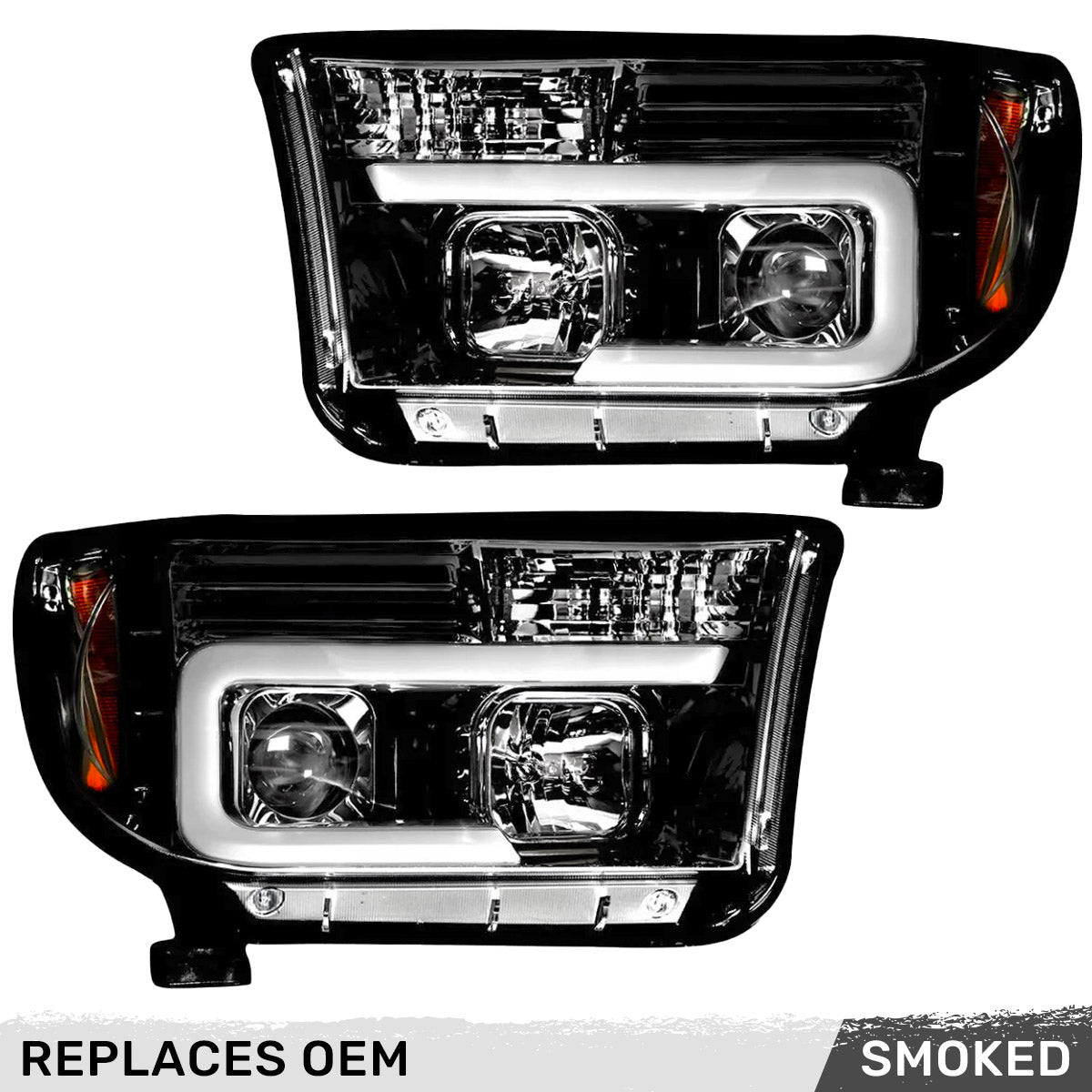 Toyota Tundra & Sequoia 07-13 Projector Headlights Ultra High Power Smooth OLED Halos DRL - Multiple Styles