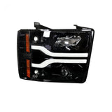 Chevrolet Silverado 07-13 (2nd Gen Single-Wheel 1500/2500/3500) Projector Headlights OLED Halos DRL - Multiple Styles