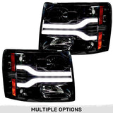 Chevrolet Silverado 07-13 (2nd Gen Single-Wheel 1500/2500/3500) Projector Headlights OLED Halos DRL - Multiple Styles