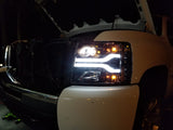 Chevrolet Silverado 07-13 (2nd Gen Single-Wheel 1500/2500/3500) Projector Headlights OLED Halos DRL - Multiple Styles