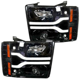 Chevrolet Silverado 07-13 (2nd Gen Single-Wheel 1500/2500/3500) Projector Headlights OLED Halos DRL - Multiple Styles