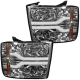 Chevrolet Silverado 07-13 (2nd Gen Single-Wheel 1500/2500/3500) Projector Headlights OLED Halos DRL - Multiple Styles