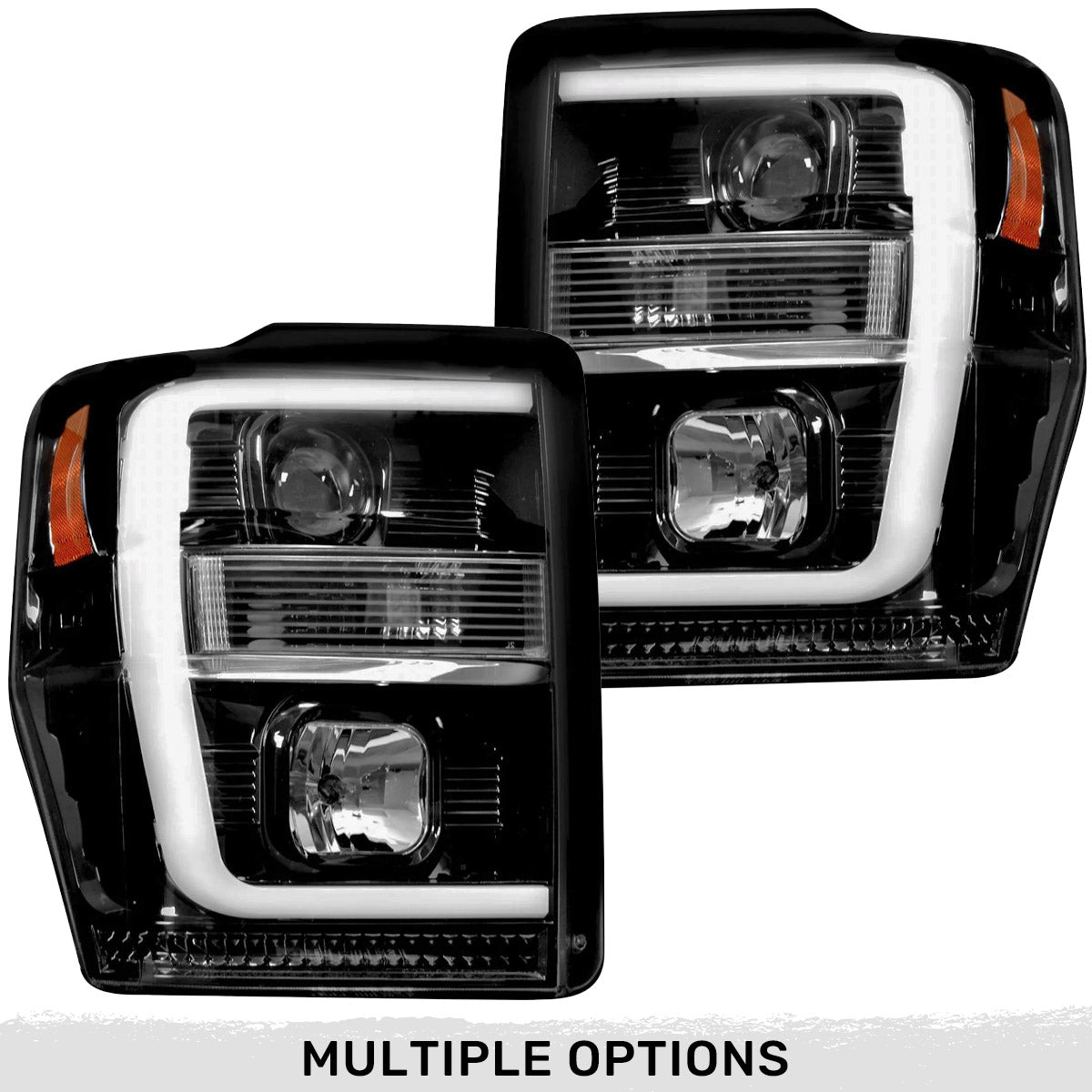 Ford Super Duty 08-10 Projector Headlights OLED Halos DRL - Multiple Styles
