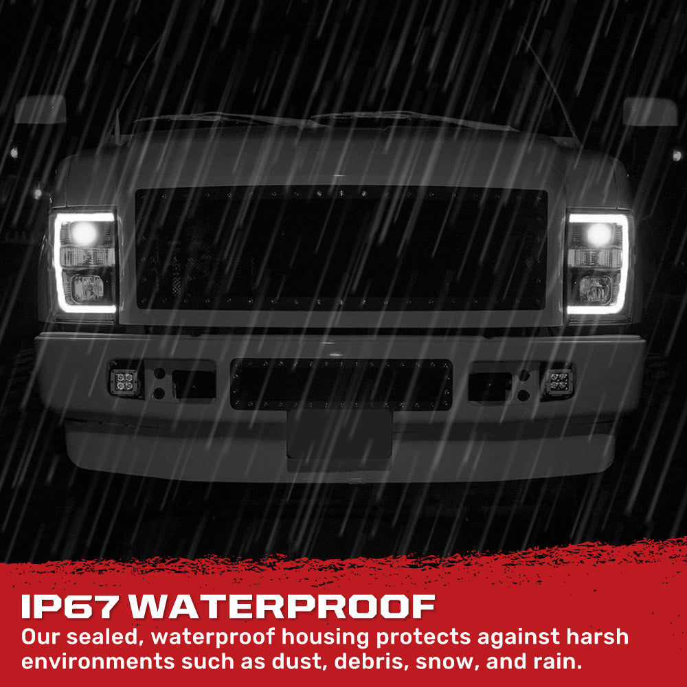 Ford Super Duty 08-10 Projector Headlights OLED Halos DRL - Multiple Styles