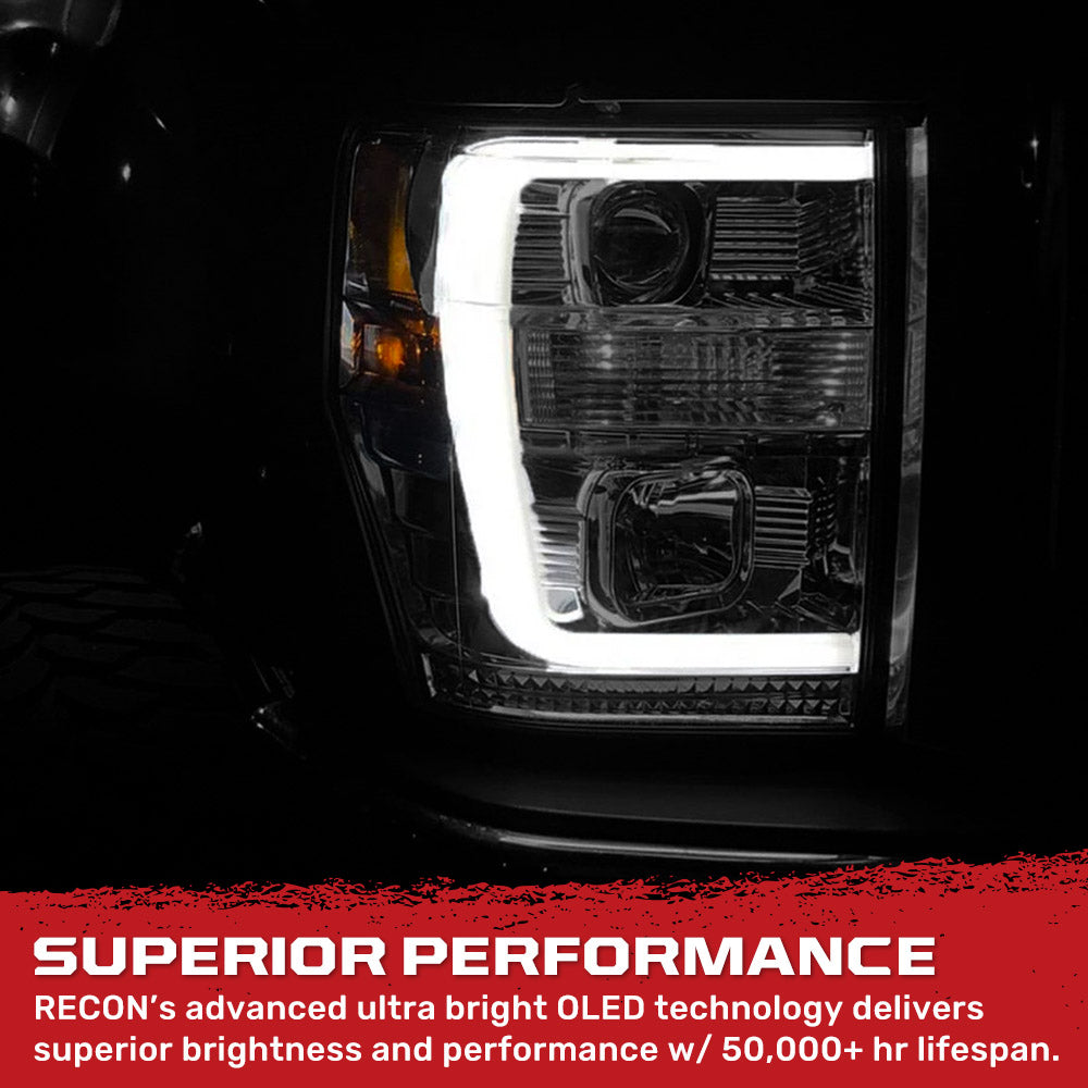 Ford Super Duty 08-10 Projector Headlights OLED Halos DRL - Multiple Styles