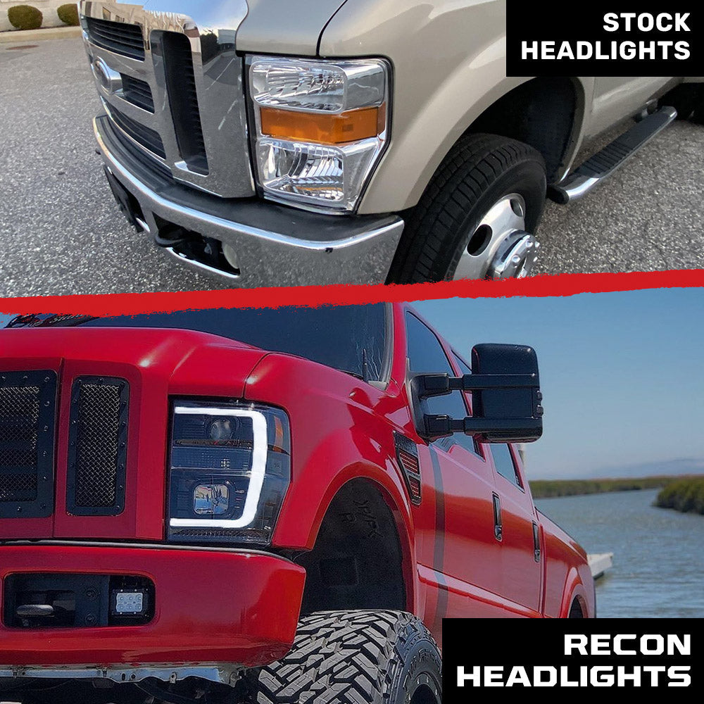 Ford Super Duty 08-10 Projector Headlights OLED Halos DRL - Multiple Styles
