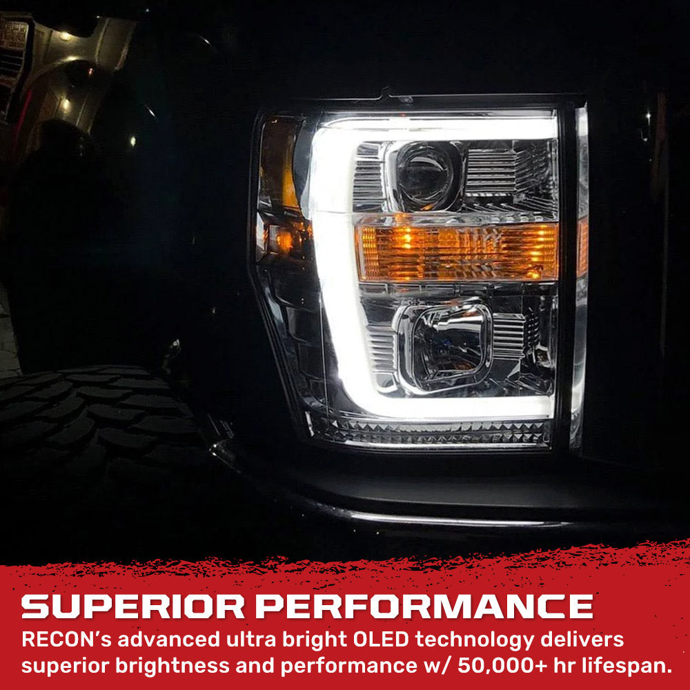Ford Super Duty 08-10 Projector Headlights OLED Halos DRL - Multiple Styles