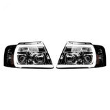 Ford F150 04-08 Projector Headlights OLED Halos & DRL in Clear/Chrome