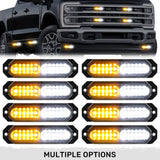 Universal 8-PC Ultra Slim Aluminum Surface Mounted 4.5" Emergency Ultra Bright LED Strobe w/ 17 Light Functions - Multiple Options