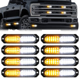 Universal 8-PC Ultra Slim Aluminum Surface Mounted 4.5" Emergency Ultra Bright LED Strobe w/ 17 Light Functions - Multiple Options