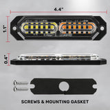 Universal 8-PC Ultra Slim Aluminum Surface Mounted 4.5" Emergency Ultra Bright LED Strobe w/ 17 Light Functions - Multiple Options