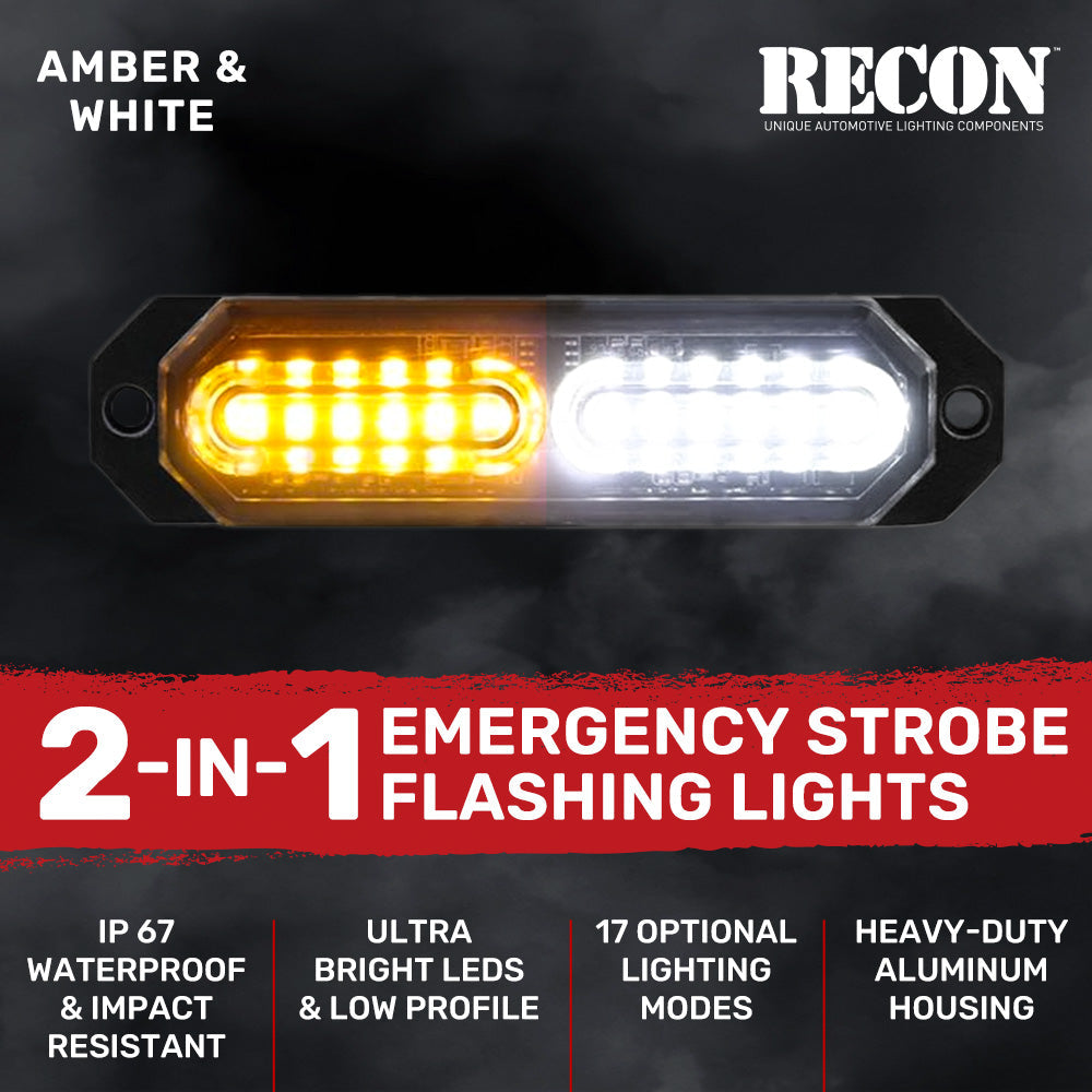 Universal 8-PC Ultra Slim Aluminum Surface Mounted 4.5" Emergency Ultra Bright LED Strobe w/ 17 Light Functions - Multiple Options