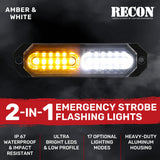 Universal 8-PC Ultra Slim Aluminum Surface Mounted 4.5" Emergency Ultra Bright LED Strobe w/ 17 Light Functions - Multiple Options