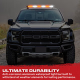 Exterior Roof Mounted 29.5" Emergency LED Strobe Light Bar Magnetic Suction Cup Installation w/ 26 Lighting Functions - Multiple. Colors