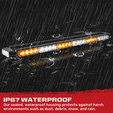 Exterior Roof Mounted 29.5" Emergency LED Strobe Light Bar Magnetic Suction Cup Installation w/ 26 Lighting Functions - Multiple. Colors