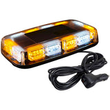 Roof Mounted 360 Degree 12" Emergency LED Strobe/Flashing Light Bar in Amber & White - Magnetic Suction Cup Installation with 16 Lighting Functions