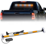 Universal 35" Interior Window Mounted Adjustable Angle Aluminum Emergency LED Strobe Light Bar Suction Cups Adjustable with A/C Adapter Plug & Plug with Digital Display Controller 26 Lighting Functions - Amber & White