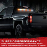Universal 35" Interior Window Mounted Adjustable Angle Aluminum Emergency LED Strobe Light Bar Suction Cups Adjustable with A/C Adapter Plug & Plug with Digital Display Controller 26 Lighting Functions - Amber & White