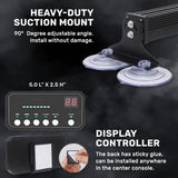 Universal 35" Interior Window Mounted Adjustable Angle Aluminum Emergency LED Strobe Light Bar Suction Cups Adjustable with A/C Adapter Plug & Plug with Digital Display Controller 26 Lighting Functions - Amber & White