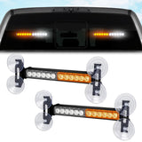 Interior Rear Window 2-PC LED Strobe/Flashing Light Bars - Suction Cup Installation A/C Adapter Plug & Play with 20 Lighting Function - Multiple Colors