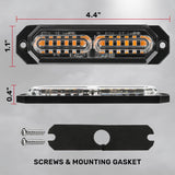 Universal 8-PC Ultra Slim Aluminum Surface Mounted 4.5" Emergency Ultra Bright LED Strobe w/ 17 Light Functions - Multiple Options