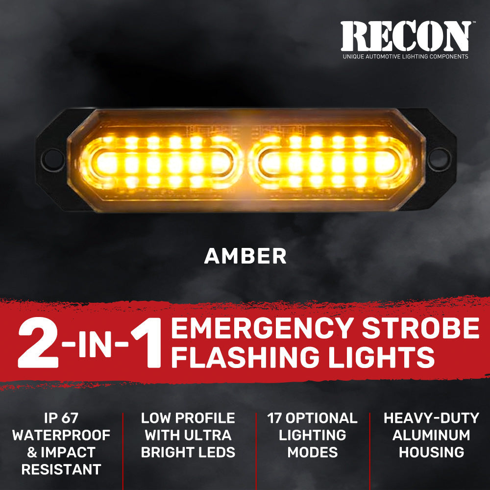 Universal 8-PC Ultra Slim Aluminum Surface Mounted 4.5" Emergency Ultra Bright LED Strobe w/ 17 Light Functions - Multiple Options