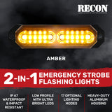 Universal 8-PC Ultra Slim Aluminum Surface Mounted 4.5" Emergency Ultra Bright LED Strobe w/ 17 Light Functions - Multiple Options