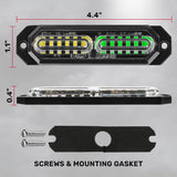 Universal 8-PC Ultra Slim Aluminum Surface Mounted 4.5" Emergency Ultra Bright LED Strobe w/ 17 Light Functions - Multiple Options