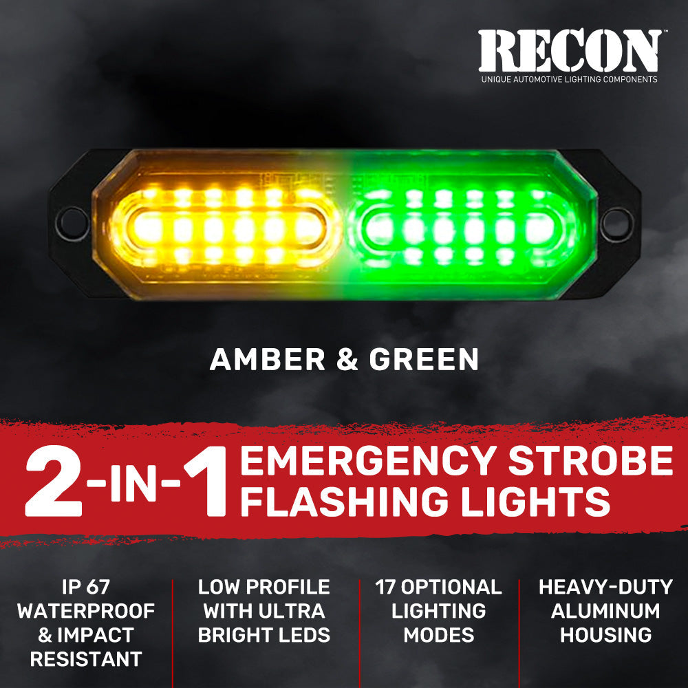 Universal 8-PC Ultra Slim Aluminum Surface Mounted 4.5" Emergency Ultra Bright LED Strobe w/ 17 Light Functions - Multiple Options