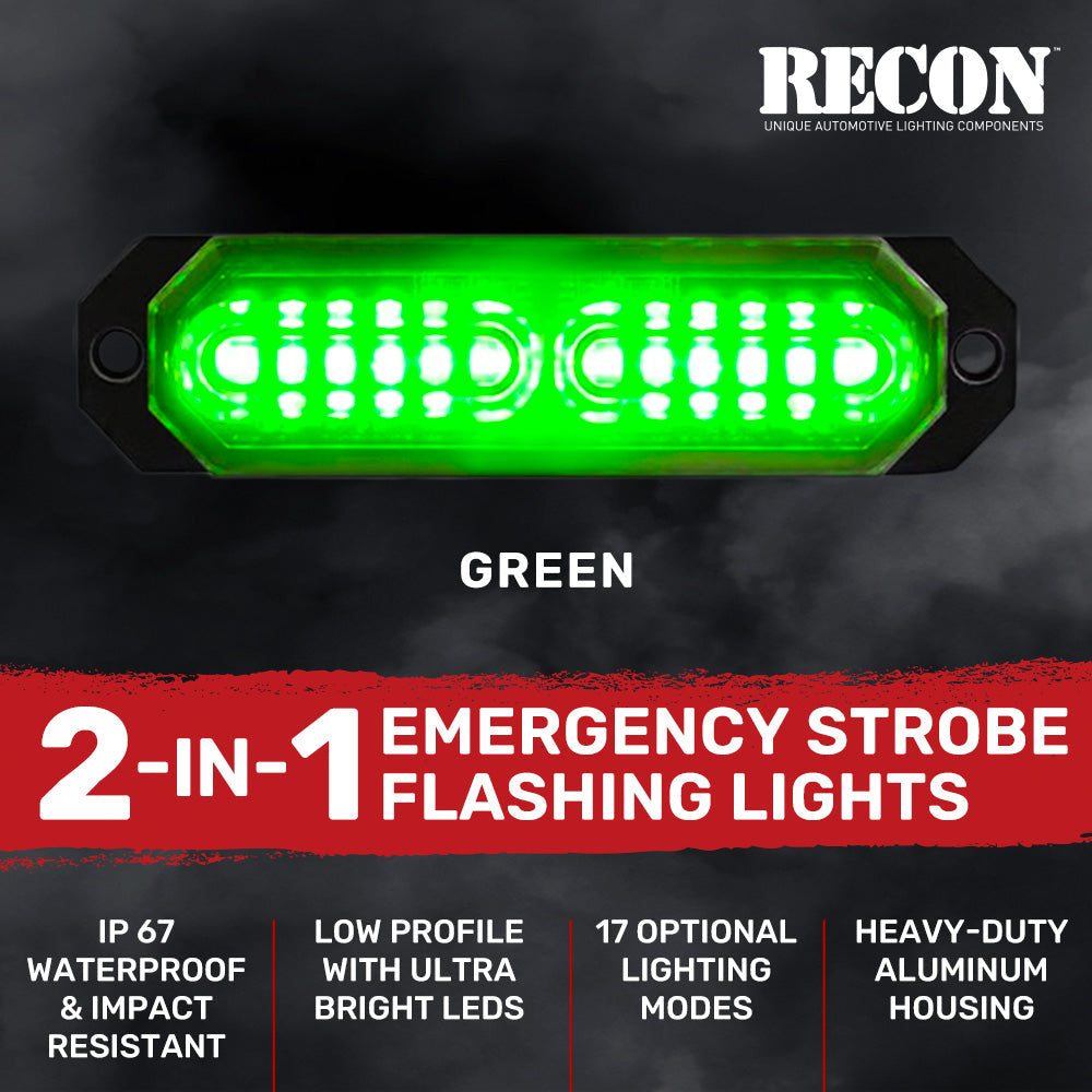 Universal 8-PC Ultra Slim Aluminum Surface Mounted 4.5" Emergency Ultra Bright LED Strobe w/ 17 Light Functions - Multiple Options