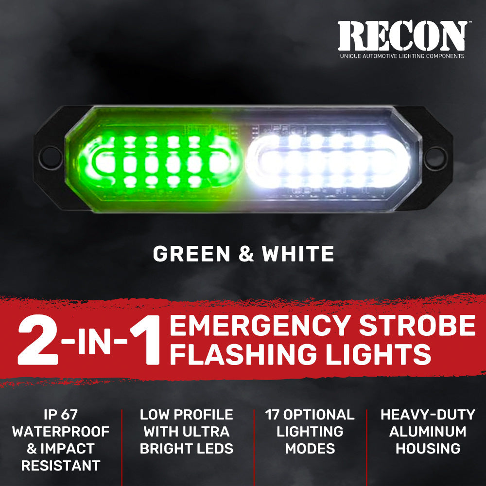 Universal 8-PC Ultra Slim Aluminum Surface Mounted 4.5" Emergency Ultra Bright LED Strobe w/ 17 Light Functions - Multiple Options