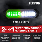 Universal 8-PC Ultra Slim Aluminum Surface Mounted 4.5" Emergency Ultra Bright LED Strobe w/ 17 Light Functions - Multiple Options