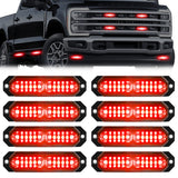 Universal 8-PC Ultra Slim Aluminum Surface Mounted 4.5" Emergency Ultra Bright LED Strobe w/ 17 Light Functions - Multiple Options