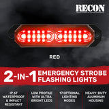 Universal 8-PC Ultra Slim Aluminum Surface Mounted 4.5" Emergency Ultra Bright LED Strobe w/ 17 Light Functions - Multiple Options