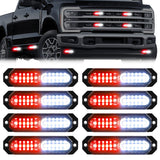 Universal 8-PC Ultra Slim Aluminum Surface Mounted 4.5" Emergency Ultra Bright LED Strobe w/ 17 Light Functions - Multiple Options