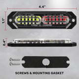 Universal 8-PC Ultra Slim Aluminum Surface Mounted 4.5" Emergency Ultra Bright LED Strobe w/ 17 Light Functions - Multiple Options