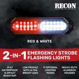 Universal 8-PC Ultra Slim Aluminum Surface Mounted 4.5" Emergency Ultra Bright LED Strobe w/ 17 Light Functions - Multiple Options