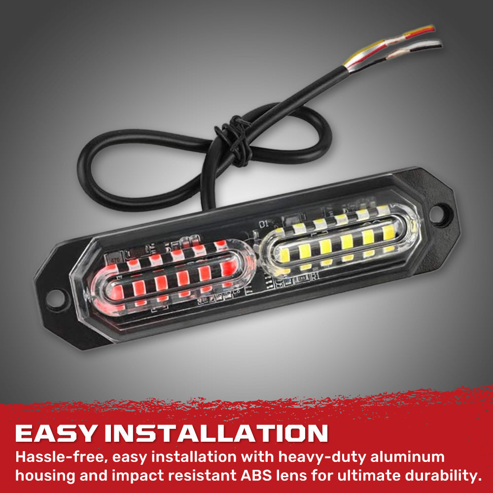Universal 8-PC Ultra Slim Aluminum Surface Mounted 4.5" Emergency Ultra Bright LED Strobe w/ 17 Light Functions - Multiple Options