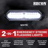 Universal 8-PC Ultra Slim Aluminum Surface Mounted 4.5" Emergency Ultra Bright LED Strobe w/ 17 Light Functions - Multiple Options