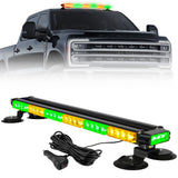 Exterior Roof Mounted 29.5" Emergency LED Strobe Light Bar Magnetic Suction Cup Installation w/ 26 Lighting Functions - Multiple. Colors