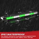 Exterior Roof Mounted 29.5" Emergency LED Strobe Light Bar Magnetic Suction Cup Installation w/ 26 Lighting Functions - Multiple. Colors