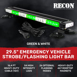 Exterior Roof Mounted 29.5" Emergency LED Strobe Light Bar Magnetic Suction Cup Installation w/ 26 Lighting Functions - Multiple. Colors
