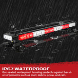 Exterior Roof Mounted 29.5" Emergency LED Strobe Light Bar Magnetic Suction Cup Installation w/ 26 Lighting Functions - Multiple. Colors