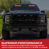 Interior Front Window 2-PC 14" LED Strobe Light Bars Suction Cup Installation A/C Adapter Plug & Play 26 Light Functions - Multiple Colors