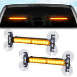 Interior Rear Window 2-PC LED Strobe/Flashing Light Bars - Suction Cup Installation A/C Adapter Plug & Play with 20 Lighting Function - Multiple Colors